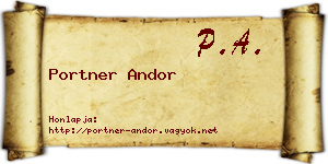 Portner Andor névjegykártya